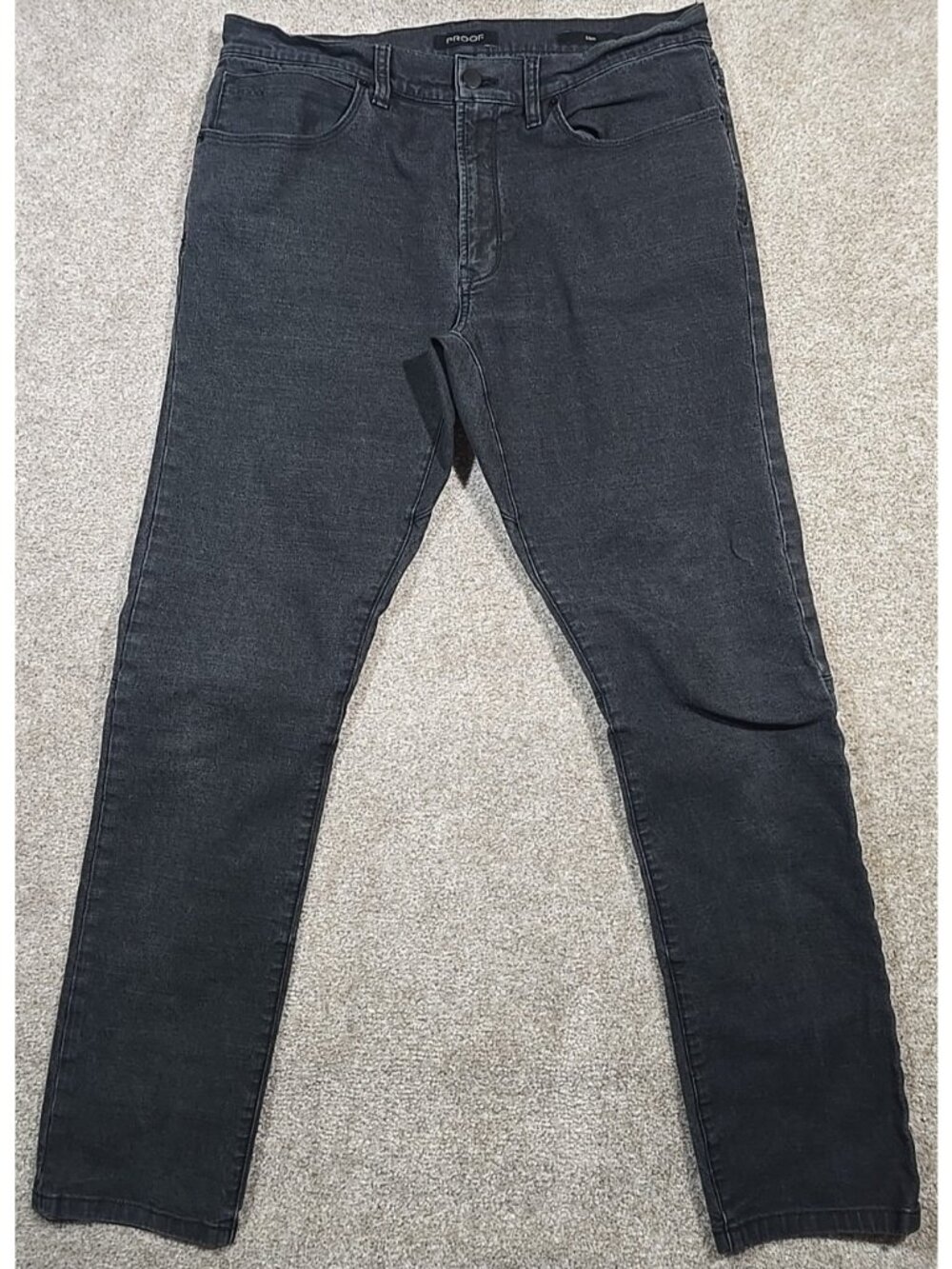 Proof Black Jeans Slim Fit Straight Leg Stretch Skaters Urban Grunge Men's 31x32